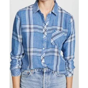 Rails | Hunter Button Down Shirt in Pacific Onyx White Size XS